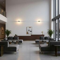 Rackhams 6 Watt Round Black Modern Internal Wall Light - thumbnail 3