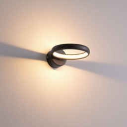 Rackhams 6 Watt Round Black Modern Internal Wall Light - thumbnail 2
