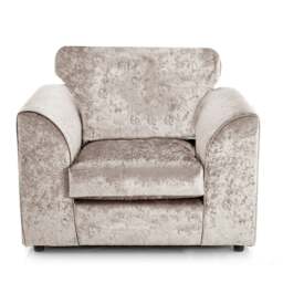 Rackhams Crystal Crushed Velvet Armchair - Silver - thumbnail 2