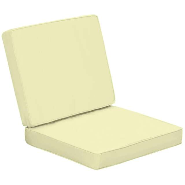 Rackhams Set of 2 Garden Seat and Back Cushion Set, Replacement Cushions for Outdoor Furniture with Seat Cushion and Back Cushion, Cream White - image 1