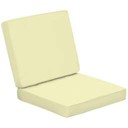 Rackhams Set of 2 Garden Seat and Back Cushion Set, Replacement Cushions for Outdoor Furniture with Seat Cushion and Back Cushion, Cream White - thumbnail 1