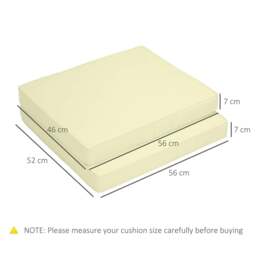 Rackhams Set of 2 Garden Seat and Back Cushion Set, Replacement Cushions for Outdoor Furniture with Seat Cushion and Back Cushion, Cream White - thumbnail 3