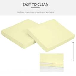 Rackhams Set of 2 Garden Seat and Back Cushion Set, Replacement Cushions for Outdoor Furniture with Seat Cushion and Back Cushion, Cream White - thumbnail 6