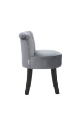 Rackhams Grey Velvet Button Tufted Upholstered Footstool for Dressing Table - Grey - thumbnail 5