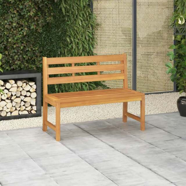 Rackhams Garden Bench 114 cm Solid Teak Wood - Brown - Fine sanded teak hard wood with waterbase finish - image 1