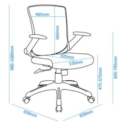 Rackhams Toronto Office Chair with Wheels in Black - Black - thumbnail 2