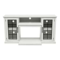Rackhams 150CM W 3-sided electric fireplace TV cabinet with glass doors enclosed storage cabinet 3 flame colours - Fireplace and TV Stand - thumbnail 5