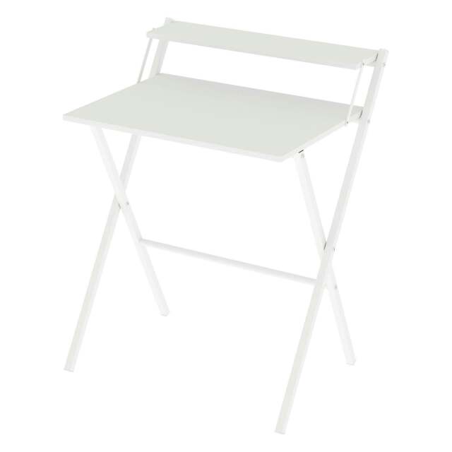 Rackhams Computer PC Desk Folding Office Laptop Table Study Workstation Portable - White - image 1