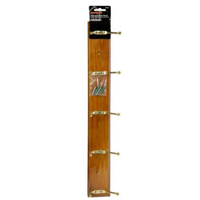 Rackhams Antique Look Pine Coat Rack - Brown/Gold