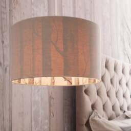 "Rackhams Cole & Son The Woods Wallpaper Lampshade in Oatmeal Linen - Table / Floor Lamp - 50cm Diameter x 30cm Height / (20"" x 12"")" - thumbnail 2