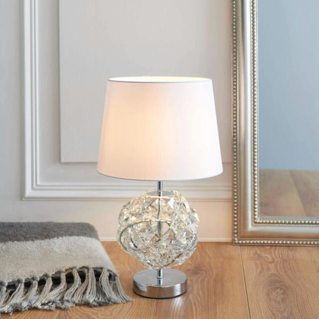 Rackhams Monaco Chrome and Glass Table Lamp - image 1