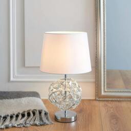 Rackhams Monaco Chrome and Glass Table Lamp