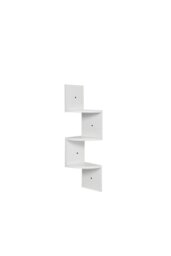 Rackhams 3 Tier Audrienne Corner Bookcase - White - thumbnail 1