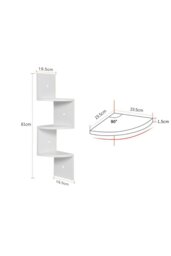 Rackhams 3 Tier Audrienne Corner Bookcase - White - thumbnail 6