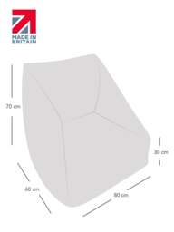 Rackhams Indoor Large Snuggle Bean Bag Chair - Adults Jumbo Cord - Ivory - thumbnail 3
