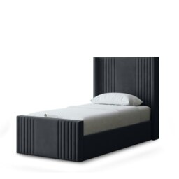 Rackhams Elara Divan Bed with Winged Panel Headboard - Grey (Steel) - Small Double / 4ft - thumbnail 2