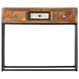 Rackhams Console Table Gold 90x30x75 cm Solid Reclaimed Wood - thumbnail 3