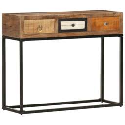 Rackhams Console Table Gold 90x30x75 cm Solid Reclaimed Wood - thumbnail 1
