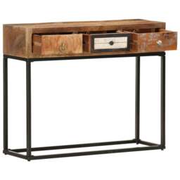 Rackhams Console Table Gold 90x30x75 cm Solid Reclaimed Wood - thumbnail 2