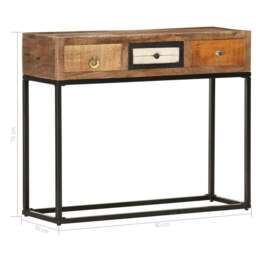 Rackhams Console Table Gold 90x30x75 cm Solid Reclaimed Wood - thumbnail 6