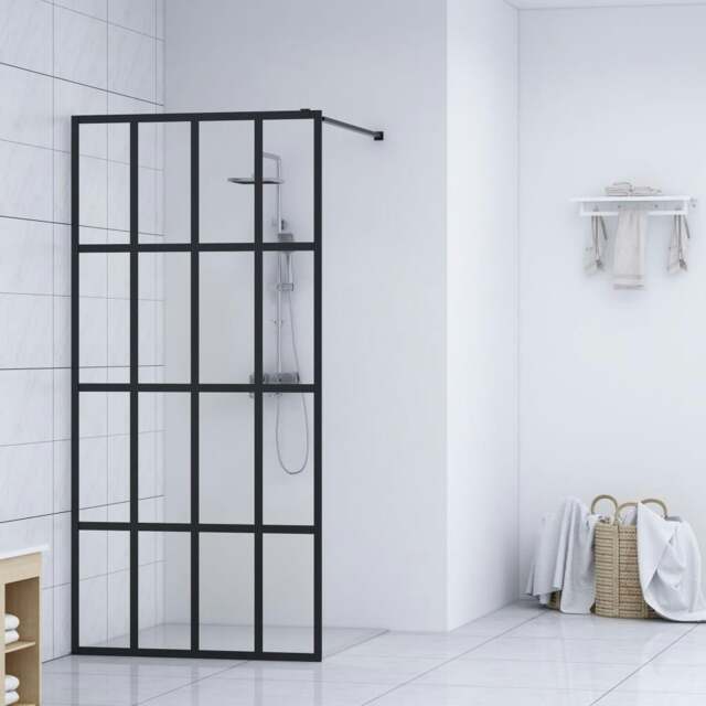 Rackhams Walk-in Shower Screen Clear Tempered Glass 118x190 cm
