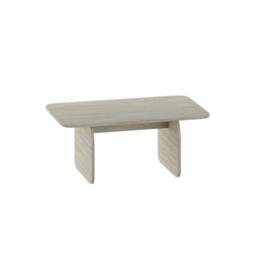 Rackhams Modern Coffee Table Radius Edges with Flat Panel Legs Japandi Style Particleboard Living Room 100cm - Travertine - thumbnail 2