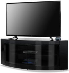 "Rackhams PANGEA Gloss Black Beam-Thru Curved Tru-Corner 32""-50"" TV Cabinet" - thumbnail 3