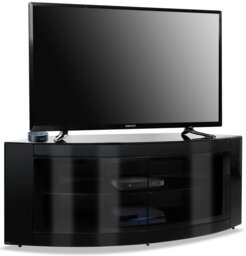"Rackhams PANGEA Gloss Black Beam-Thru Curved Tru-Corner 32""-50"" TV Cabinet" - thumbnail 5