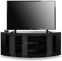 "Rackhams PANGEA Gloss Black Beam-Thru Curved Tru-Corner 32""-50"" TV Cabinet" - thumbnail 2