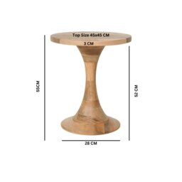 Rackhams Valor Mango Wood Round Side Table - 45X45X55cm (LXDXH) - Wood - 1 - thumbnail 4