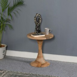Rackhams Valor Mango Wood Round Side Table - 45X45X55cm (LXDXH) - Wood - 1 - thumbnail 6
