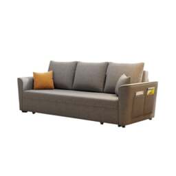Rackhams Gertrude Sofa Bed Single Seater, Two Seater, Linen - 236cm (With two drawers) - Beige - thumbnail 3