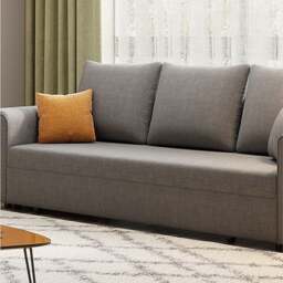 Rackhams Gertrude Sofa Bed Single Seater, Two Seater, Linen - 236cm (With two drawers) - Beige - thumbnail 5