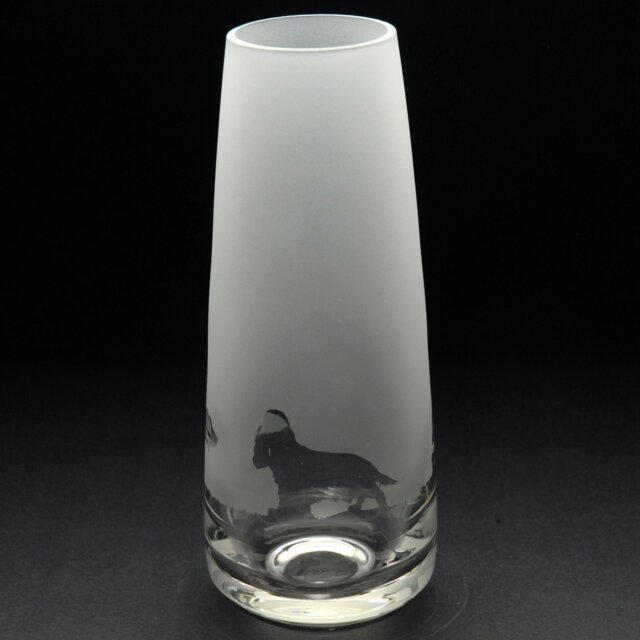 Rackhams Cocker Spaniel Dog Glass Bud Vase - Hand Etched/Engraved Gift - image 1