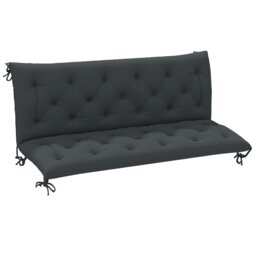 Rackhams 3 Seater Garden Bench Cushion Outdoor Seat Pad with Ties Black - Dark Grey - 98L x 150W x 8D cm - thumbnail 2
