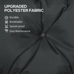 Rackhams 3 Seater Garden Bench Cushion Outdoor Seat Pad with Ties Black - Dark Grey - 98L x 150W x 8D cm - thumbnail 4