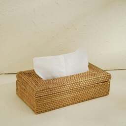 Rackhams Rectangular Tissue Holder - Wicker Rattan Tissue Box Cover - Natural