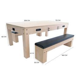 Rackhams 7-In-1 Games Table & Storage Benches x 2 - Oak - thumbnail 5