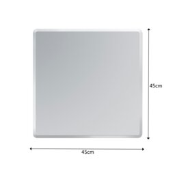 Rackhams Trafalgar Square Wall Mounted Frameless Bevelled Edge Bathroom Mirror 45 x 45cm - thumbnail 3