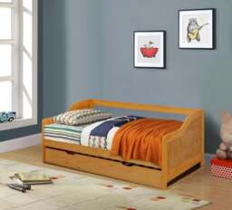 Rackhams 3ft Wooden Trundle Bed, Grey, White or Caramel Bedroom Furniture Trundle Bed - White - thumbnail 2