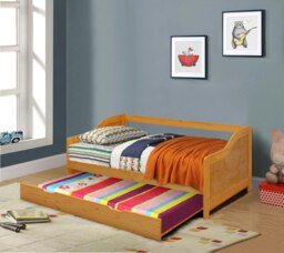 Rackhams 3ft Wooden Trundle Bed, Grey, White or Caramel Bedroom Furniture Trundle Bed - White - thumbnail 4