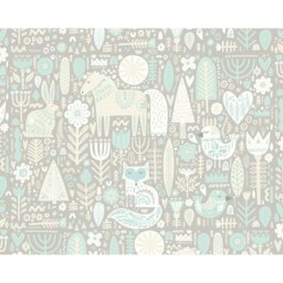 Rackhams Scandi Forest Animals Wall Mural - Grey - Large - W350cm x H280cm - thumbnail 2