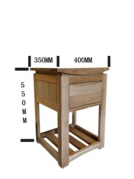Rackhams 3 Drawers Bedside Cabinet, Modern Bedside Table Nightstand for Bedroom, 40x38x55cm - Oak - Oak - 40x35x55 CM - thumbnail 4