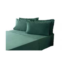 Rackhams Easycare Percale Fitted Sheet - Bottle Green - Bottle Green - Double - 50% Cotton/50% Polyester - thumbnail 3