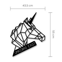 Rackhams Modern Metal Wall Art Unicorn Theme Home Ornament Decorative Minimalist Design Hanging Wall Sculpture, Black - Metal - Black - thumbnail 2