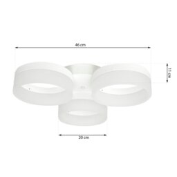Rackhams Ring 46CM LED Designer Pendant Lamp A Stunning Centrepiece Formed From 3 Hypnotic White Hoops 36W(150W) LED Hoop - thumbnail 5