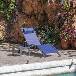 Rackhams Chappell Reclining Sun Lounger With Pillow, Outdoor - Light Grey - thumbnail 4