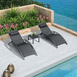 Rackhams Chappell Reclining Sun Lounger With Pillow, Outdoor - Light Grey - thumbnail 2