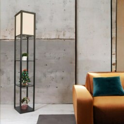 Rackhams Modern Floor Lamp For Living Room With 3 Shelves Black - thumbnail 3
