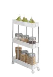 Rackhams 3-Tier Slim Storage Trolley with Wheels – Rolling Utility Cart for Kitchen, Bathroom - thumbnail 5